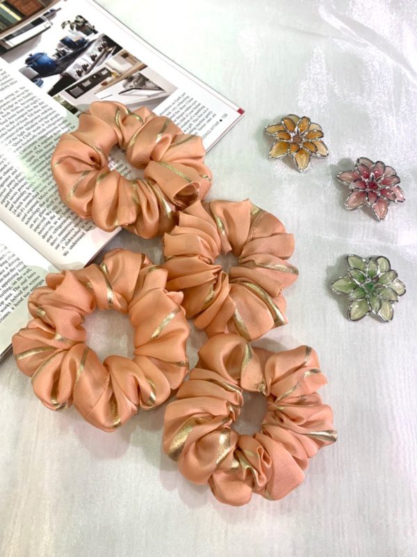 Pastel Color Golden Lining Scrunchies