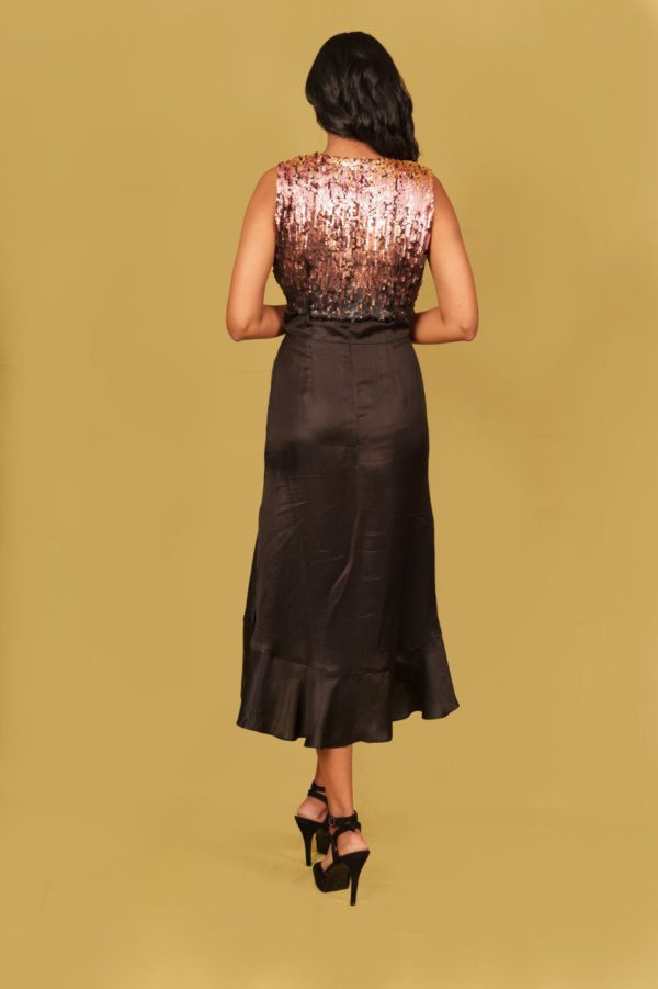 Assymetric Black Dress with Multi Colour Jack - Image 6