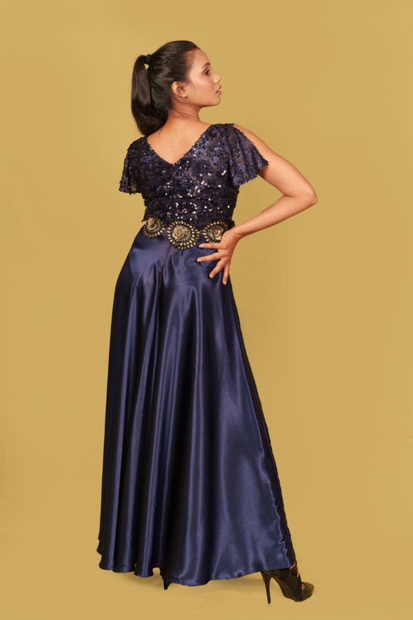 Midnight Blue Evening Gown - Image 3