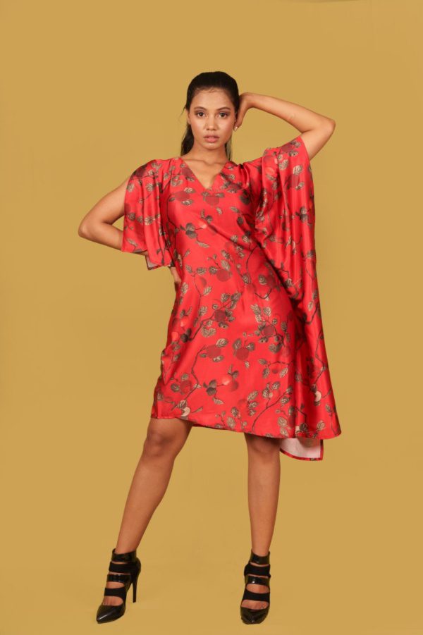 Scarlet Red One Side Kaftan - Image 3