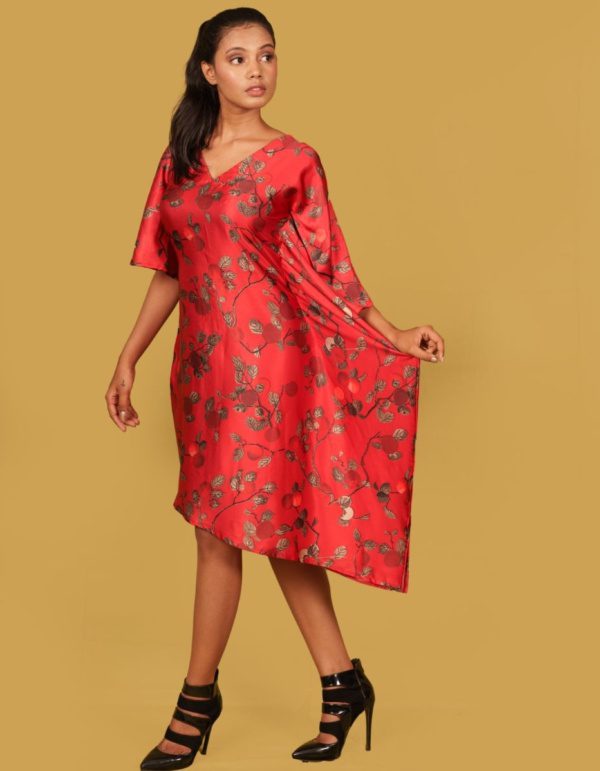 Scarlet Red One Side Kaftan