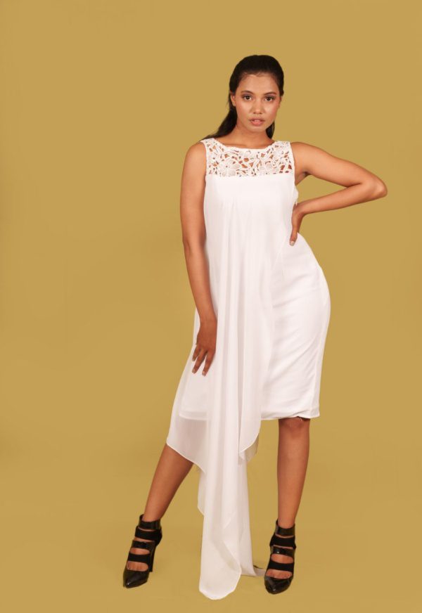 White Asymmetric Dress