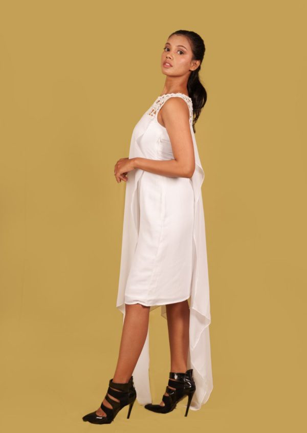 White Asymmetric Dress - Image 2