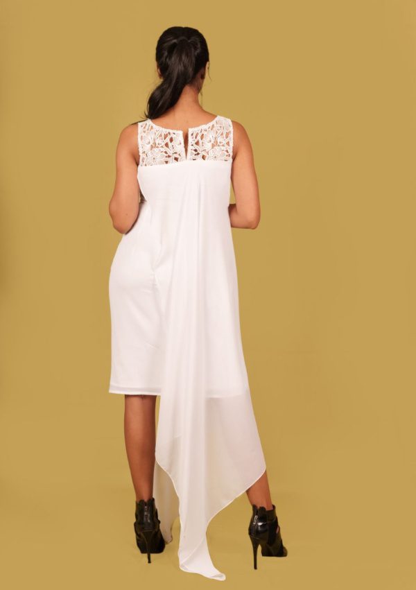 White Asymmetric Dress - Image 3