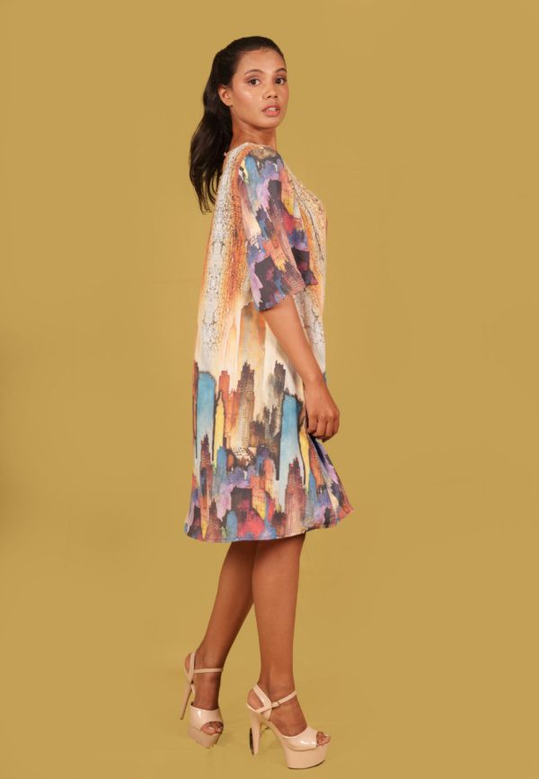 Multi Colour City Print A-Line Tunic - Image 4