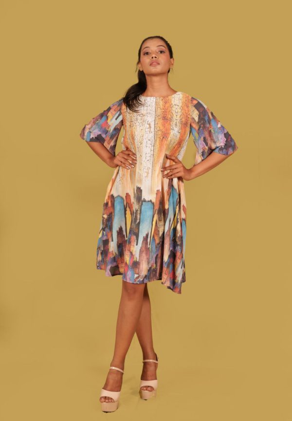 Multi Colour City Print A-Line Tunic