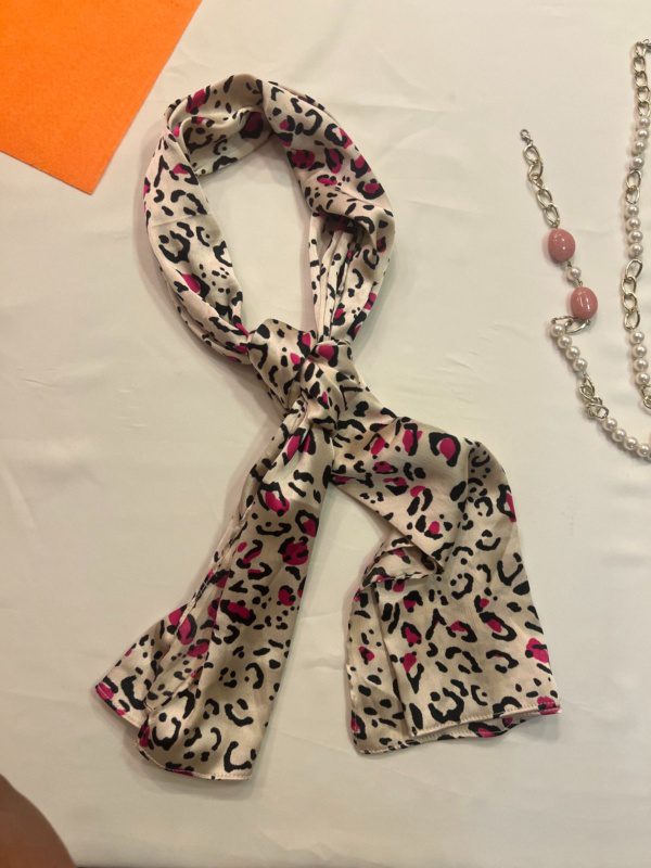 Pink and Black Leopard Print Scarf