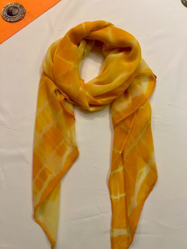 Yellow Tie and Dye Scarf