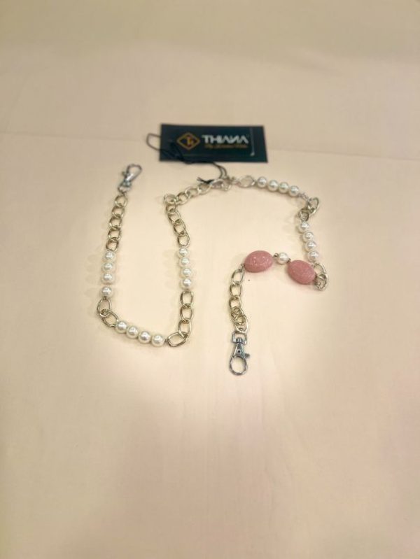 Fine Pearl with Pink Stone Mask Chain