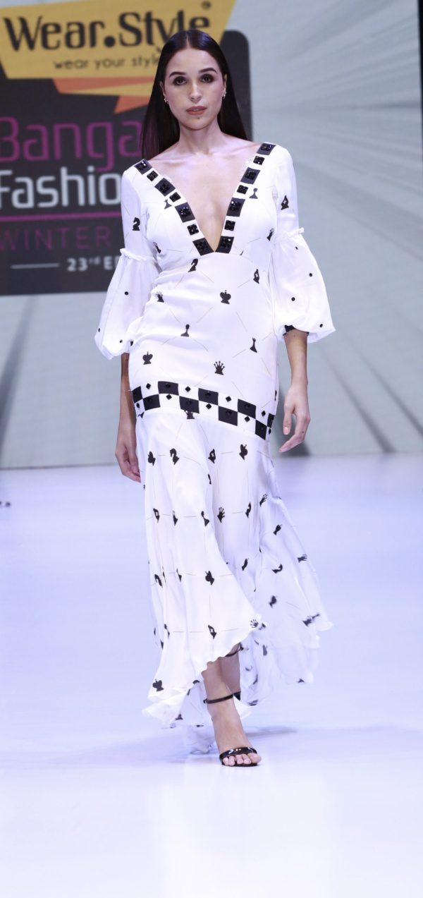 Chess Printed Long Dress